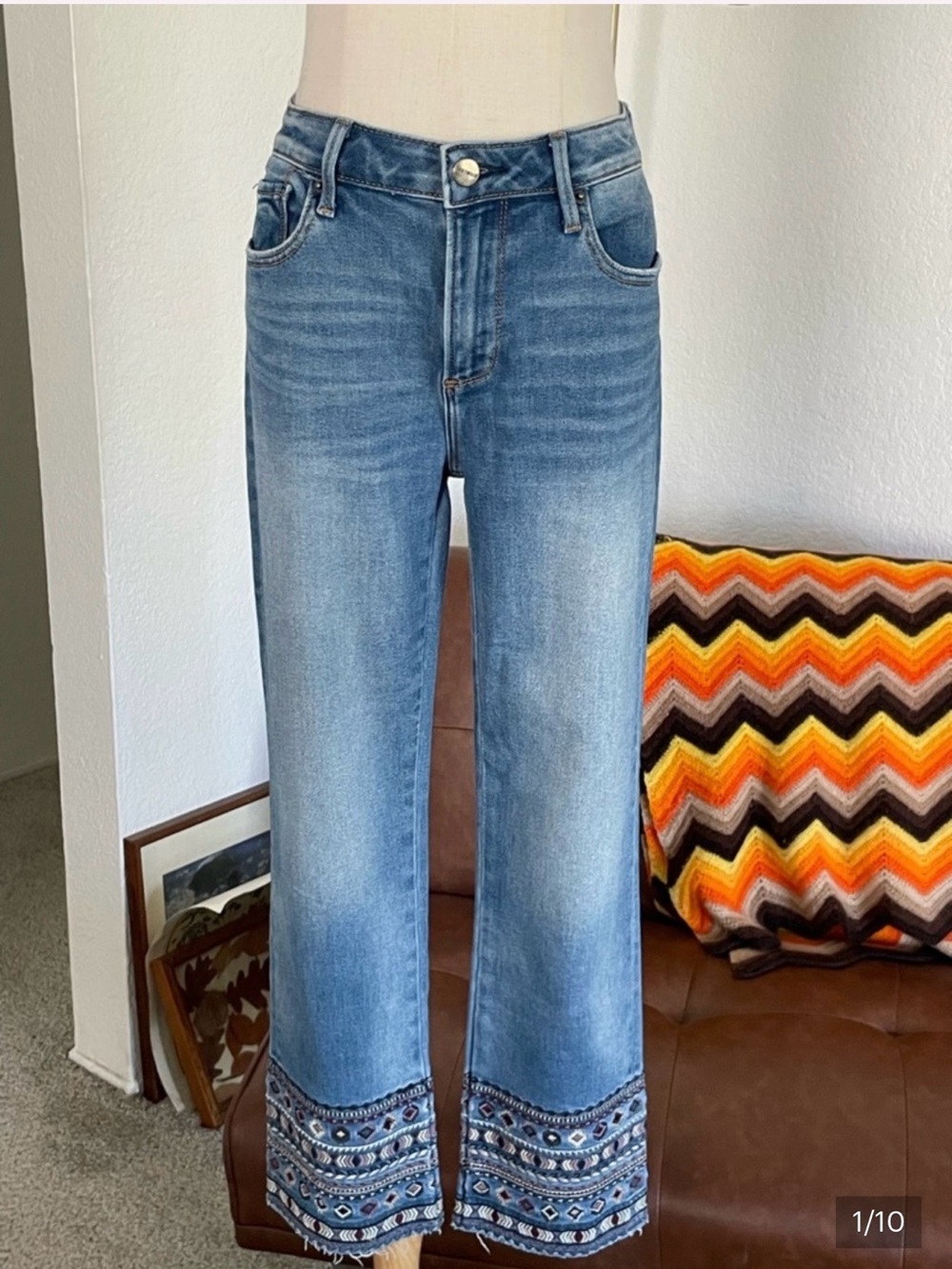 DRIFTWOOD Colette Embroidered Hem Jeans